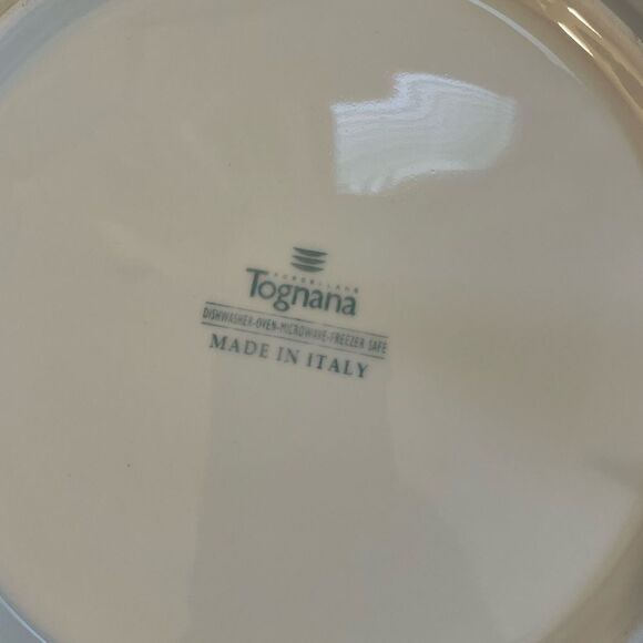 Tognana Blue Check Dinner Plate 10.9" White Italian Porcelain Geometric 2 Pieces - Picture 4 of 7